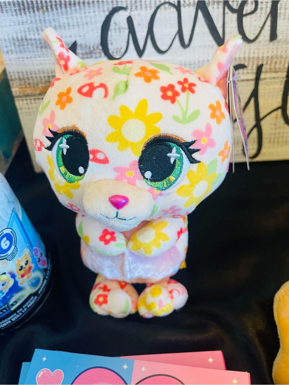 Floral Print Pink Stuffed Animal Plush Toy - Kids